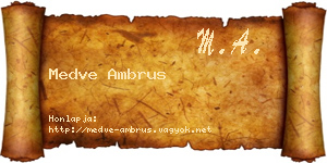 Medve Ambrus névjegykártya